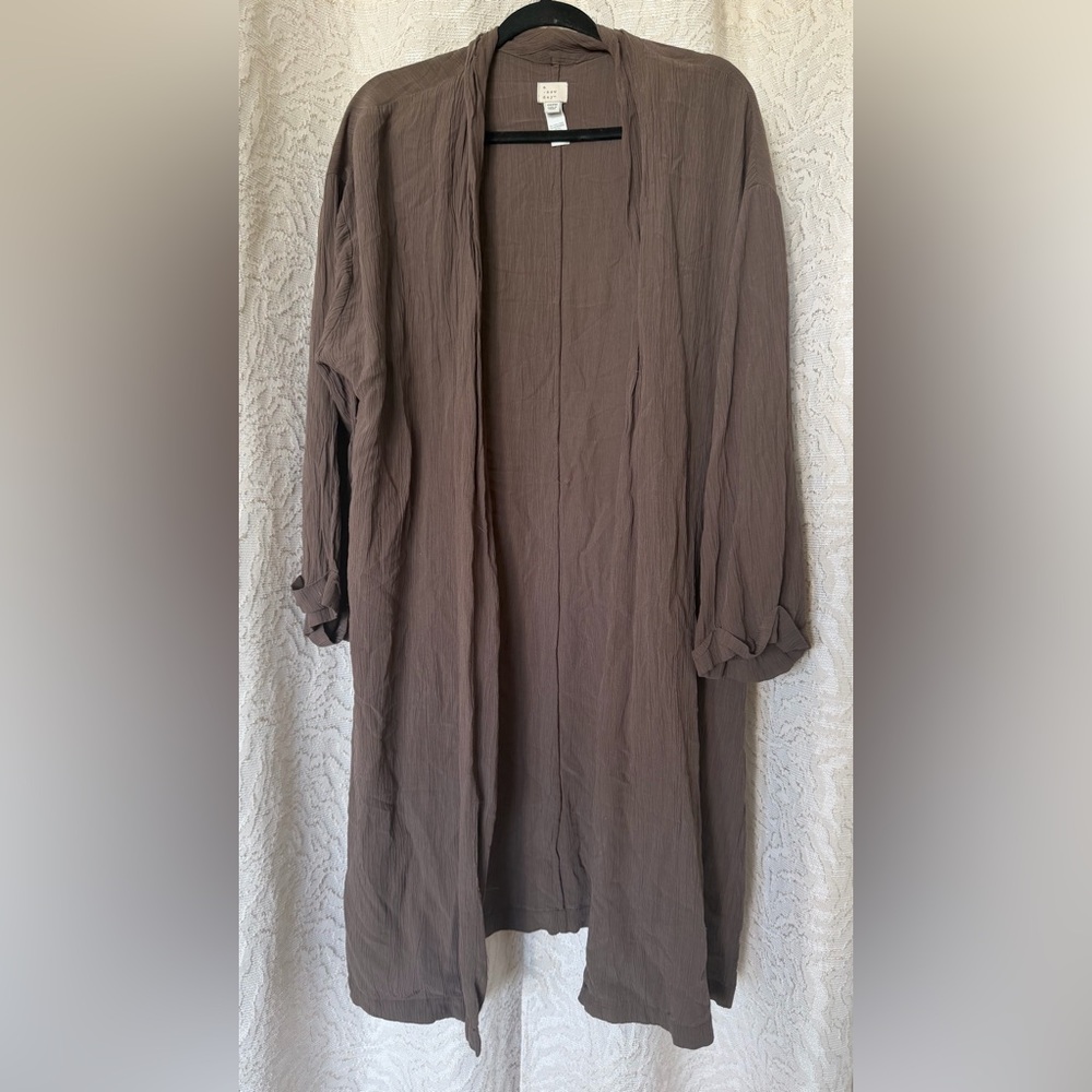 Brown Long Sleeve Duster Cardigan
